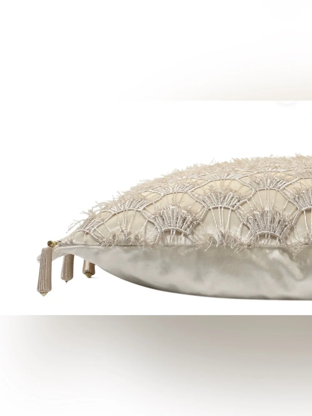 Beige Lace Woven Throw Pillow Cover + Pillow Insert Included!